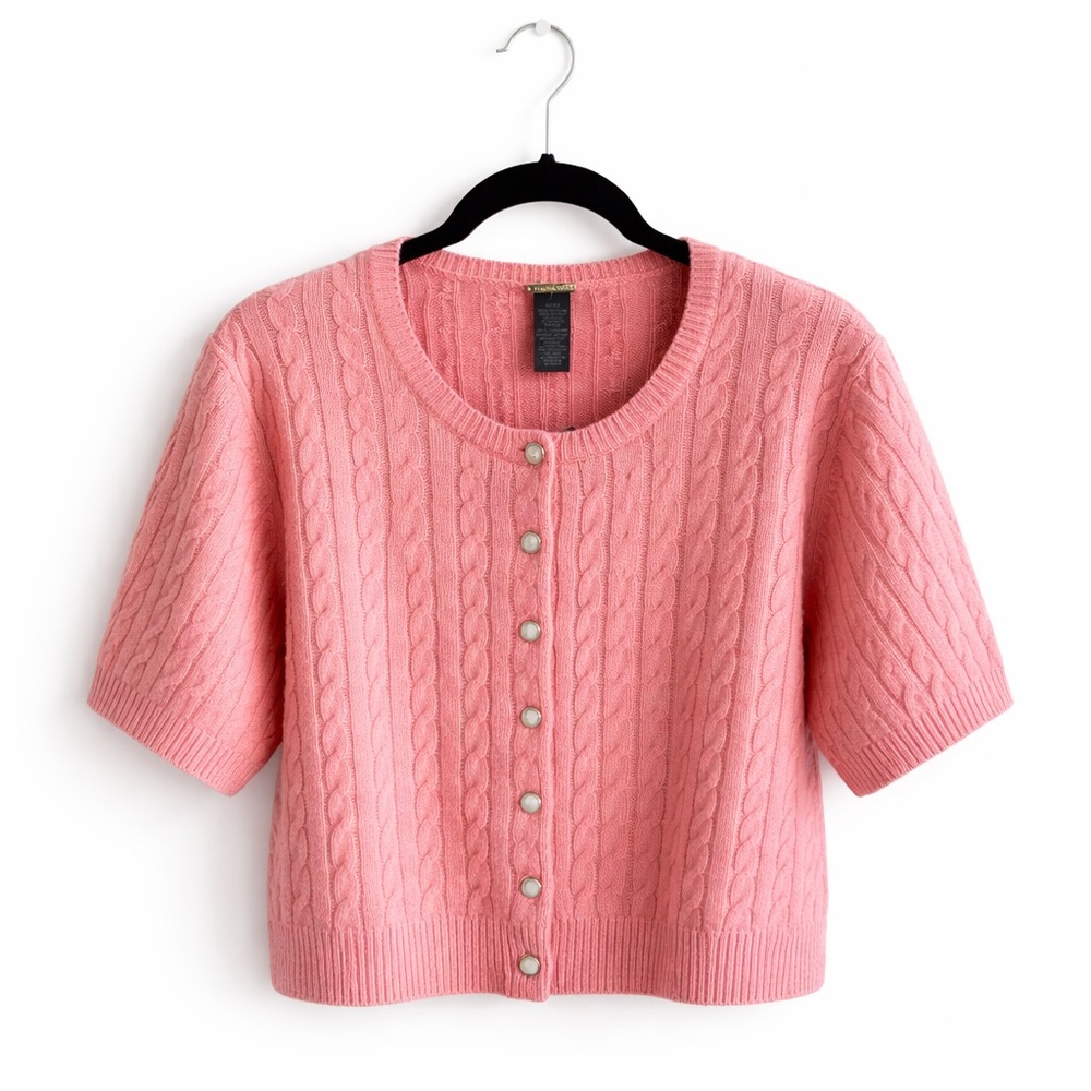 Magaschoni Pink Cable Knit Cardigan